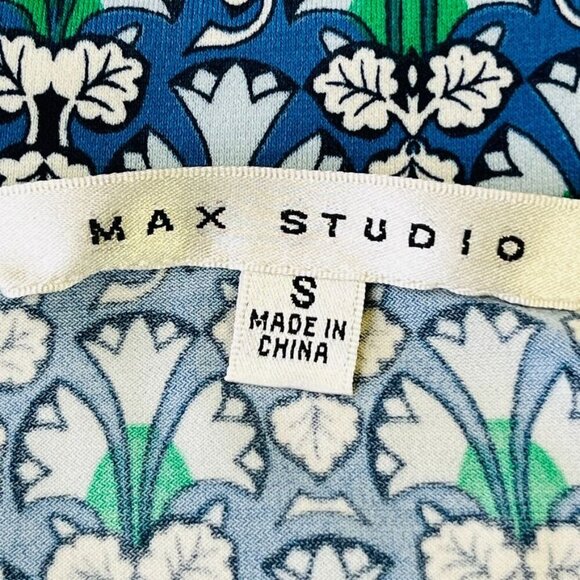Max Studio Floral Print Shirt Dress Size S Belted Half Sleeve Collared x Studio - Picture 9 of 10